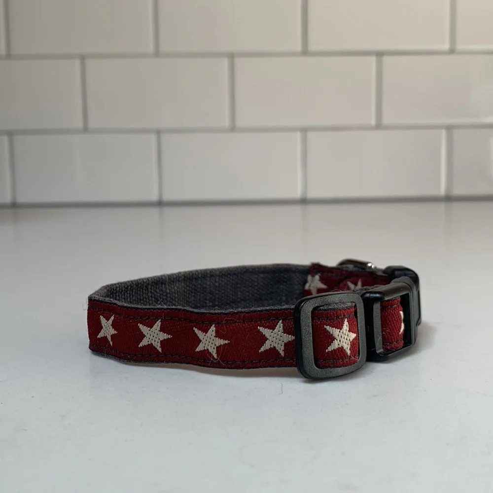 Burgundy Star Dog Collar